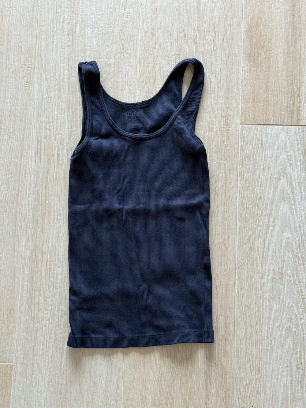 Brandy John Galt Navy Blue Ribbed Tank Top